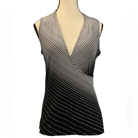 White House Black Market Tops - White House Black Market Black and White Striped Top